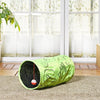 Cat Tunnel Green Cat Print With Ball Toy