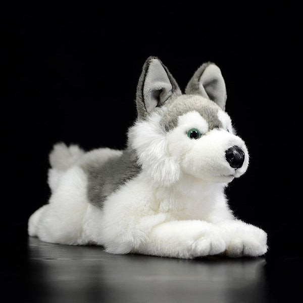 LightningStore Adorable Cute Sleeping Lying Open Mouth Siberian Husky Doll Realistic Looking Stuffed Animal Plush Toys Plushie Children's Gifts Animals