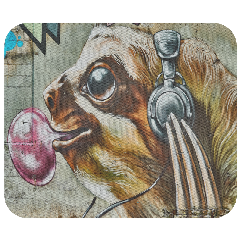 Sloth Music Graphiti Bubble Gum Mouse Pad - Cool Punk Sloth Mouse Mat