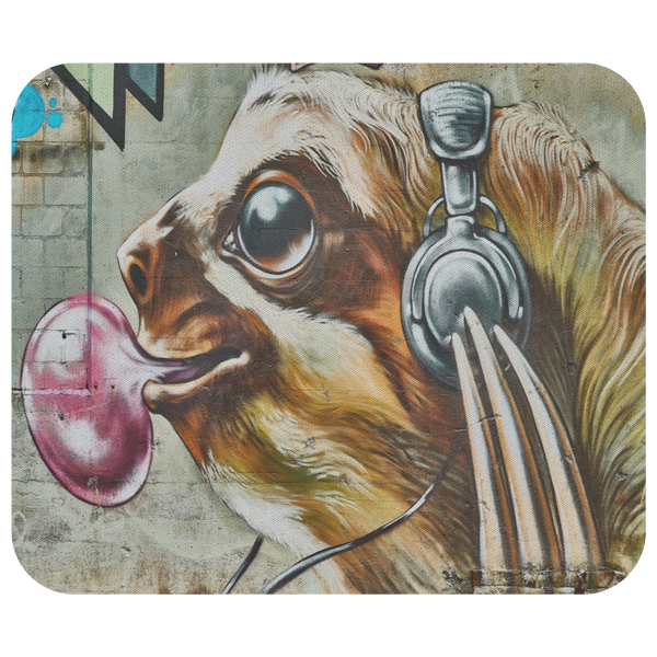 Sloth Music Graphiti Bubble Gum Mouse Pad - Cool Punk Sloth Mouse Mat