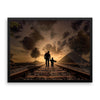Father Son Railroad Track Framed Photo Poster Wall Art Decoration Decor For Bedroom Living Room