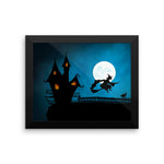 Flying Witch Framed Wall Art Decoration Decor For Bedroom Living Room