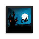 Flying Witch Framed Wall Art Decoration Decor For Bedroom Living Room
