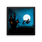 Flying Witch Framed Wall Art Decoration Decor For Bedroom Living Room