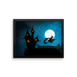 Flying Witch Framed Wall Art Decoration Decor For Bedroom Living Room