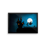 Flying Witch Framed Wall Art Decoration Decor For Bedroom Living Room