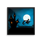 Flying Witch Framed Wall Art Decoration Decor For Bedroom Living Room