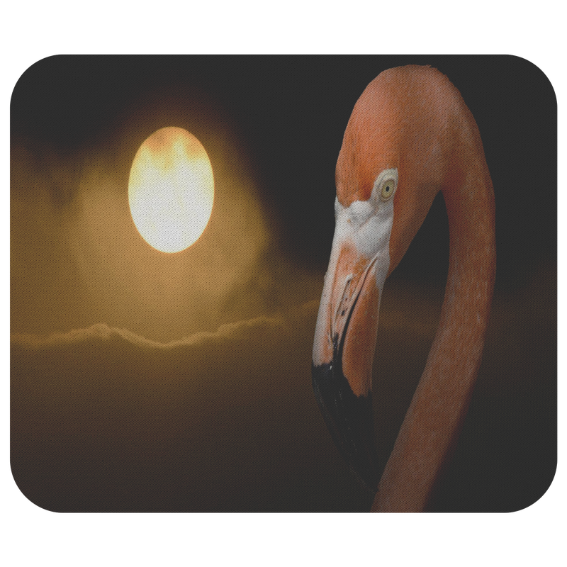 Flamingo Mouse Pad Decor / Full Moon Mouse Mat / Personalized Home Office Decor / Desk Accessories / Mousepads Computer Accessory