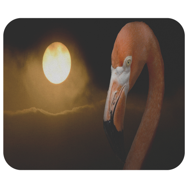 Décor de tapis de souris Flamingo / Tapis de souris Full Moon / Décor de bureau personnalisé / Accessoires de bureau / Accessoire informatique tapis de souris