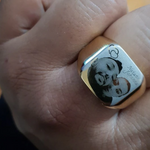 Custom Engraved Photo Ring - Personalized Mens Signet Ring Women Name Ring Engraving From Photo Family Fathers Day Gift Boyfriend Husband