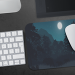 Wildlife Night Mouse Pad - Forest Jungle Mouse Mat - Full Moon Bear MousePad - Home Office Decor - Desk Accessories - Mousepads Computer Accessory
