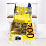 Home - LightningStore 200 Euro Currency Bill Beach Towel - Microfiber Bath Towels For Adults - Toalla Bathroom 70*140 Cm - Personalize Your House With This Elegant Towel