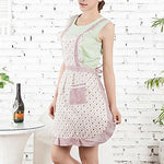 Home - Lightningstore 76*58cm Women Restaurant Home Kitchen Apron Flower Printed Pocket Lace Cooking Cotton Apron
