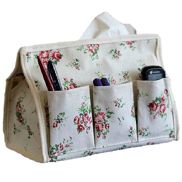 Home - LightningStore Cute Vintage Fashion Fabric Flower Makeup Bag Rectangular Rectangle Tissue Box Napkin Paper Towel Cover Holder Container Protector Case Outside Exterior Decoration Decor