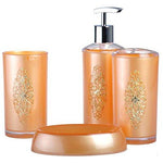 Home - LightningStore Luxury Toilet Bathroom Set - Contains A Lotion Bottle Toothbrush Holder Tumbler And Soap Dish - Comes In Black Red White And Orange - Excellent For Decorating Your Home Office Or Hotel