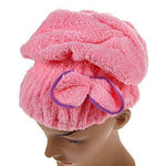 Home - LightningStore Microfiber Hair Cap Turban Towel For Women - Quickly Dry Your Hair By Wrapping This Towel Around Your Head - Available In Pink Yellow Purple Red Blue