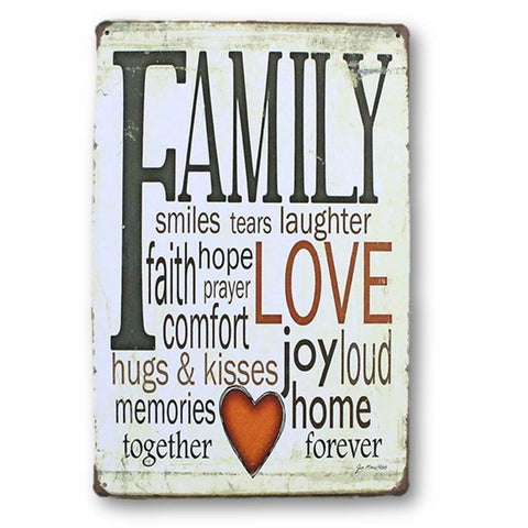 Home - LightningStore Vintage Family Love Quote Tin Sign - Excellent For Decorating Your Home And Cafe - Home Decor Suppliers