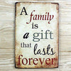 Home - LightningStore Vintage Metal A Family Is A Gift Sign Board - Excellent For Decorating Your Home Cafe Or Shop - Home Decor Suppliers