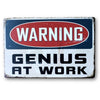 Home - LightningStore Vintage Warning Genius At Work Tin Sign - Excellent For Decorating Your Home And Cafe - Home Decor Suppliers