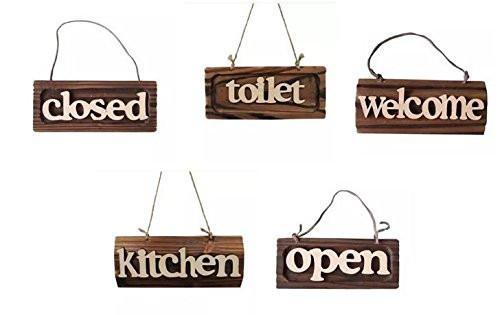 Home - LightningStore Vintage Wooden Open Closed Toilet Welcome Kitchen Sign Board - Excellent For Decorating Your Home Cafe Or Shop - Home Decor Suppliers