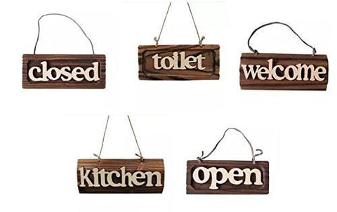 Home - LightningStore Vintage Wooden Open Closed Toilet Welcome Kitchen Sign Board - Excellent For Decorating Your Home Cafe Or Shop - Home Decor Suppliers