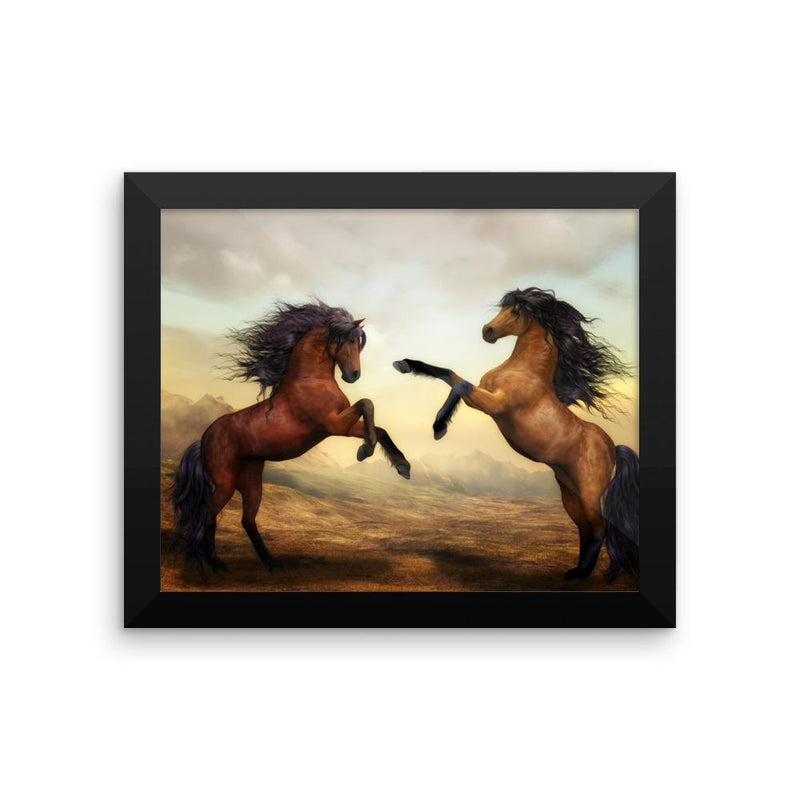 Horse Brothers Framed Photo Poster Wall Art Decoration Decor For Bedroom Living Room