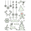 Temporary Tattoo - Glow in the Dark Tattoo - Musical Note Heart Reindeer Tattoo