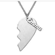 Couples Personalized Heart Name Necklace - Anniversary Wedding Gift - Present For Wife Girlfriend - Friendship Love Connecting Necklace