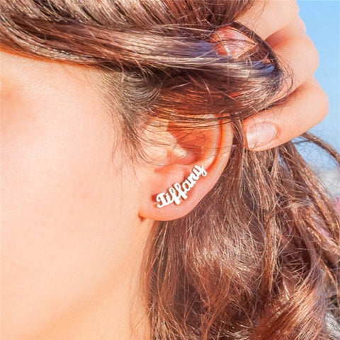 Custom Name Earring - Minimalist Earrings - Personalized Earrings - Personalized Jewelry - Stud Earring - Gift for Her - BridesMaid Gift