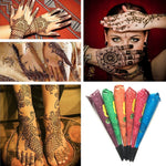 Brown Henna Cone Temporary Tattoo Body Art Ink Mehendi - Indian Temporary Tattoo for Indian Wedding Marriage Party Function