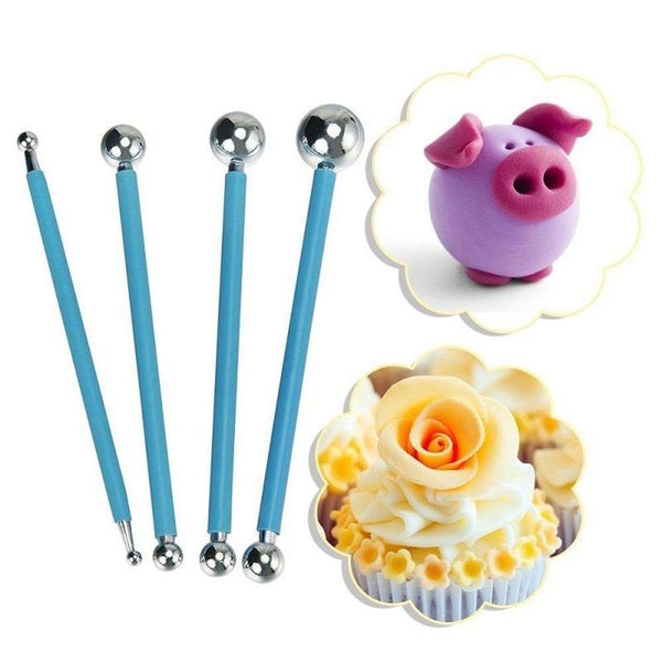 Cake Decorations Decorating Tool - Cake Props for Polymer Clay Modelling Sculpting - Stainless Steel Ball 8 Head DIY Cake - Kitchen Baking