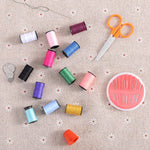 Black Mini Travel Professional Sewing Kit Scissor Thread Needle Measure Tape Storage Box - Portable Set for Hand Quilting Embroidery Sewing