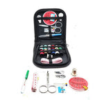 Black Mini Travel Professional Sewing Kit Scissor Thread Needle Measure Tape Storage Box - Portable Set for Hand Quilting Embroidery Sewing