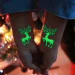 Temporary Tattoo - Glow in the Dark Tattoo - Musical Note Heart Reindeer Tattoo