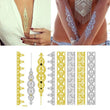 Temporary Tatoo - Bohemian Style Tattoo - Gold and Silver Jewelry Tattoo For Party Beach - Classy Stylish Elegant