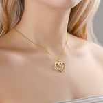 Couples Personalized Heart Name Necklace - Anniversary Wedding Gift - Present For Wife Girlfriend - Friendship Love Necklace