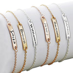 Custom Name Bracelet For Adults and Kids - Comes in Gold Silver and Rose Gold - Bar Bracelet Monogram Initial Bracelet Friendship Bracelet