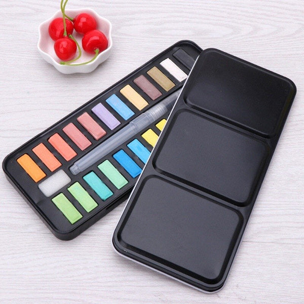 Watercolor Set - 24 Vibrant Colors - Watercolor Brush-Palette for Kids Adults Painting, Coloring - Excellent Gift For Painters and Artists