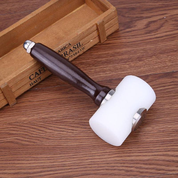 Leather Craft Sewing Hammer Leather Craft Maul Craft Cowhide Punch Cutting Nylon Hammer Tool with Wood Handle Leathercraft
