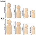 50 pcs Natural Unfinished Blank Wooden Peg Doll Bodies -Solid Wood People Shapes - Waldorf DIY Wood Craft-Paint Your Own Wooden Peg People