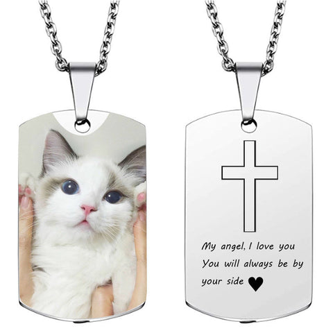 Pet Loss Gift for Women - Cat Memorial Gift - Pet Portrait Necklace - Animal Lovers Cat Necklace-  Cat Lover Gift - Personalized Photo