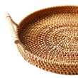 Rattan Tray | Round Rattan Tray | Rattan Serving Tray with Handles | Handwoven Breakfast Tray | Breakfast Table Tray | Bowl Tray | Straw Tray