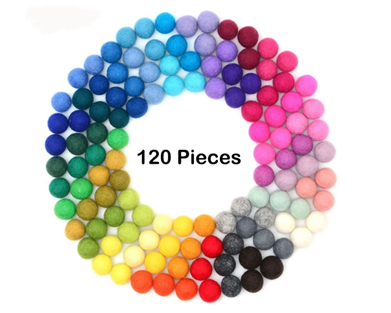 ลูกบอลผ้าสักหลาดขนสัตว์ 1.5 ซม.: สีสันตามสั่ง, ลูกบอลผ้าสักหลาด, ชุดทำพวงมาลัย DIY, ลูกบอลผ้าสักหลาด, พอมพอมผ้าสักหลาด, ลูกบอลผ้าสักหลาดทำมือ, ลูกบอลผ้าสักหลาดสั่งทำ