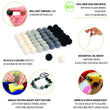 1.5 cm Wool Felt Balls: Black White Gray, Felted Balls, DIY Garland Kit, Wool Felt Balls, Felt Pom Pom, Handmade, Custom Felt Balls