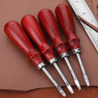 Instrument pentru finisarea marginilor din piele - Set de 4 piese - Cutter pentru margini din piele, unealtă pentru tăiere și subțiere 0.8/1/1.2/1.5mm