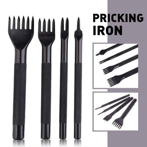 Pricking Irons  Stitching Leather Craft Irons | Lacing Punch Chisel Set | 6/5/4/3 mm Stitching Length | 1 2 4 6 prong Leathercraft Punching