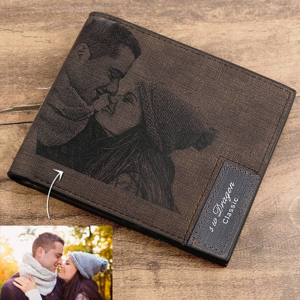 Mens Wallet, Personalized Mens Wallet, Engraved Mens Wallet, Photo Wallet for Men, Custom Wallet for Men, Valentines Gift, Fathers Day Gift