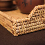 ถาดอาหารเช้าหวายสี่เหลี่ยมผืนผ้าทอมือขนาดใหญ่ | ถาดเก็บของหวาย | ของขวัญงานแต่ง | โต๊ะอาหารเช้า | ถาดใส่ชาม | ถาดเสิร์ฟฟาง