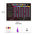 Chore Chart for Kids Reusable, Reward Chart, Girls Chore Chart, Boys Chore Chart, Dry Erase Board, Magnetic Blackboard