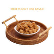 Rattan Tray | Round Rattan Tray | Rattan Serving Tray with Handles | Handwoven Breakfast Tray | Breakfast Table Tray | Bowl Tray | Straw Tray